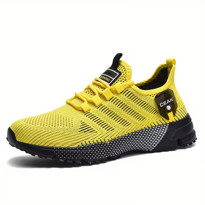Herren-Trainingsschuhe aus atmungsaktivem Mesh – Leichte Low-Top-Sneaker mit roten Akzenten