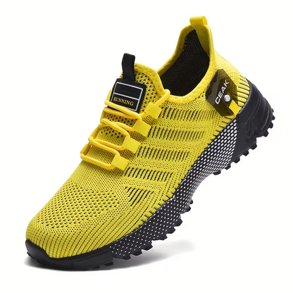 Herren-Trainingsschuhe aus atmungsaktivem Mesh – Leichte Low-Top-Sneaker mit roten Akzenten