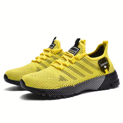 Herren-Trainingsschuhe aus atmungsaktivem Mesh – Leichte Low-Top-Sneaker mit roten Akzenten
